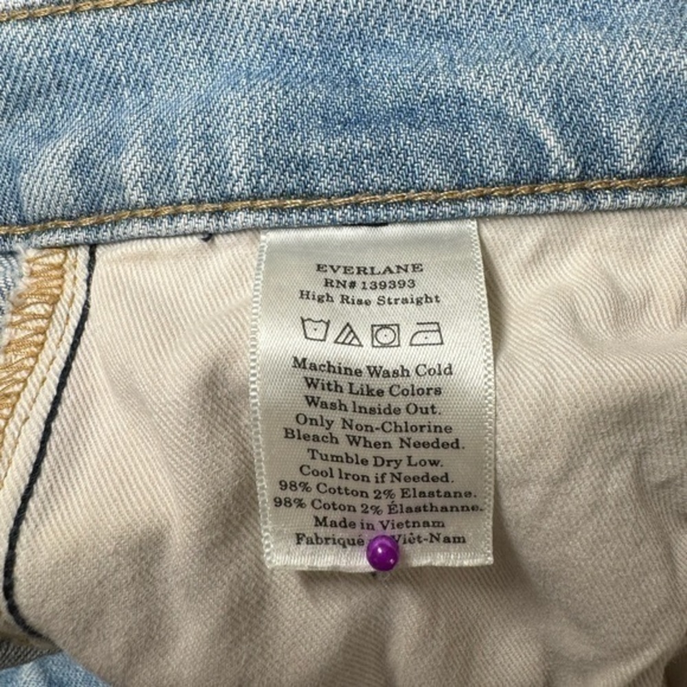 Everlane Jeans Womens 25 Ankle‎ High Rise Straight Mud Wash - Picture 4 of 7